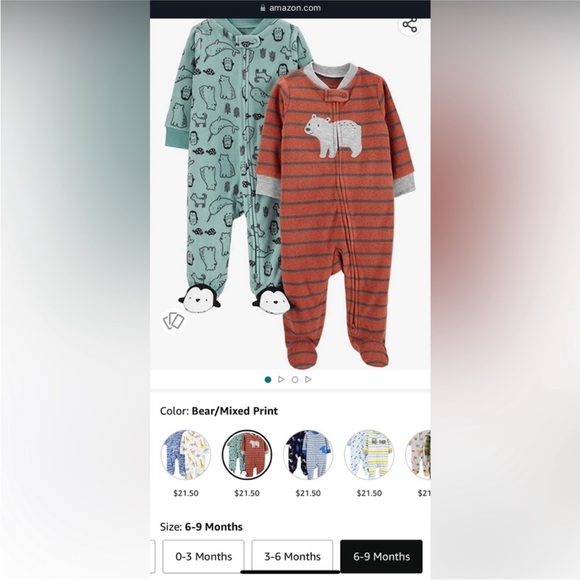 BUNDLE 6!!! Carter’s Simple Joys Fleece Footed Sleep and Play (6 outfits!!) - Picture 4 of 5